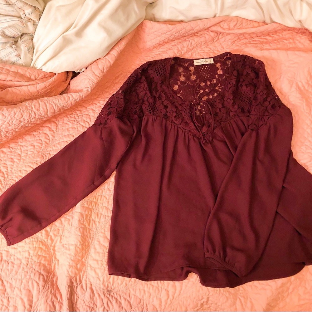 LACED MAROON BLOUSE